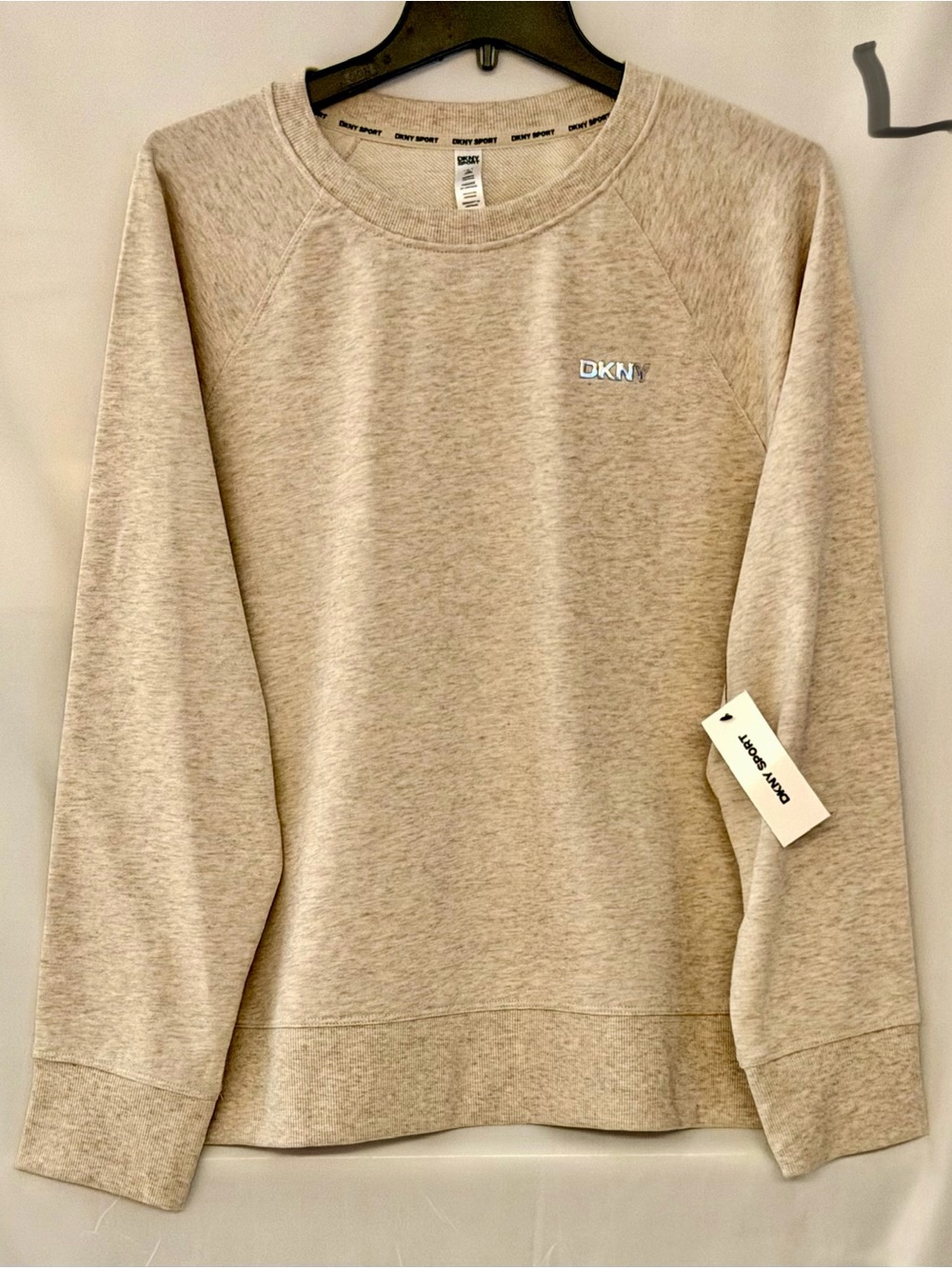 DKNY Heathered Taupe Crewneck Sweatshirt